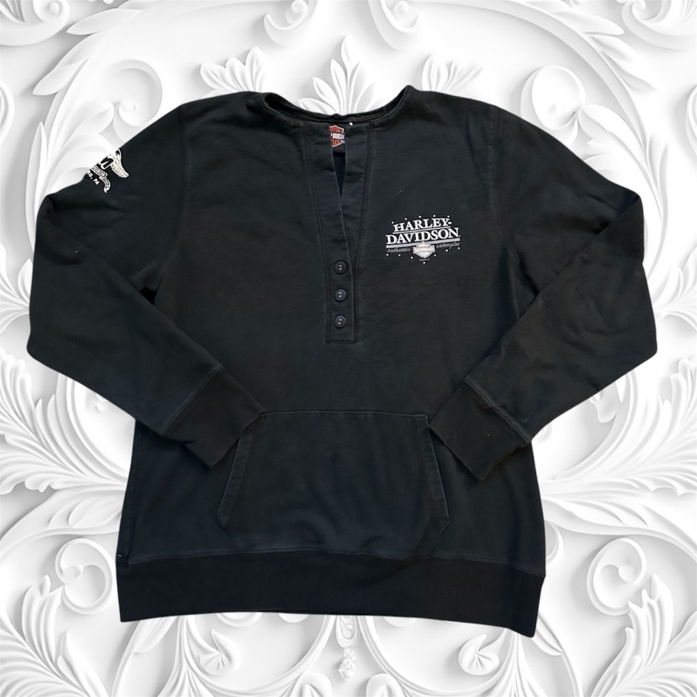 Harley-Davidson Button Up Henley Sweatshirt